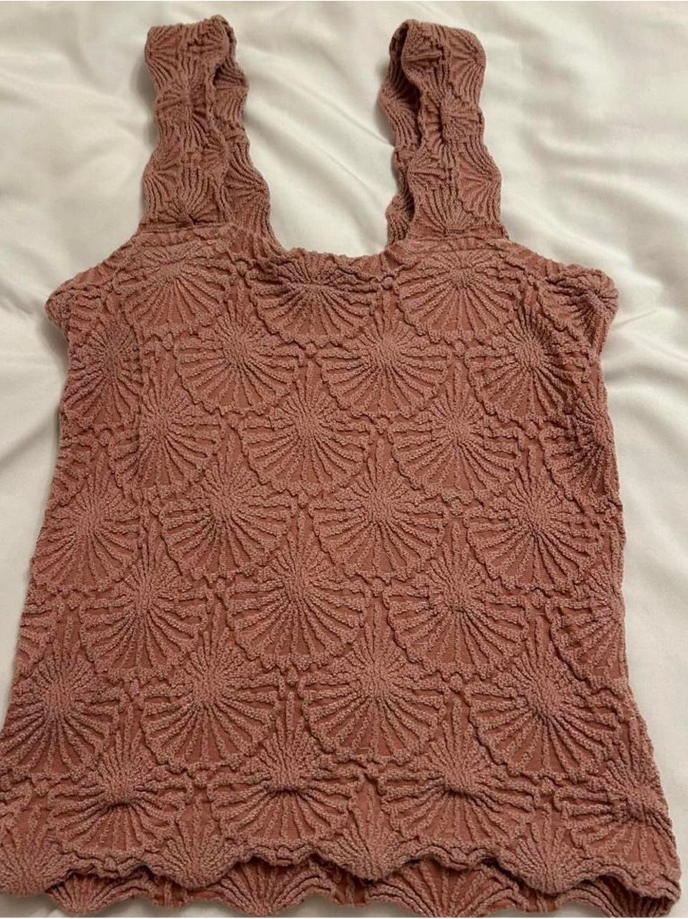 Aura Textured Shell Tank Top - Dusty Rose EXACT dupe for Free People love letter